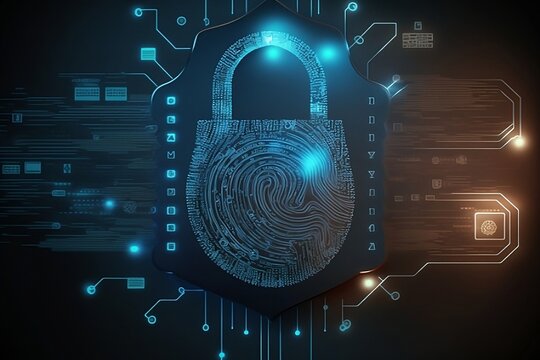 Cyber Security Fingerprint Lock Data Privacy Technology Cyber