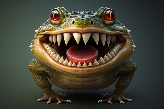 An image of an alligator with its mouth open. Generative AI.