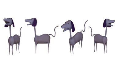 3d isolated abstract dog 3d transparent png file