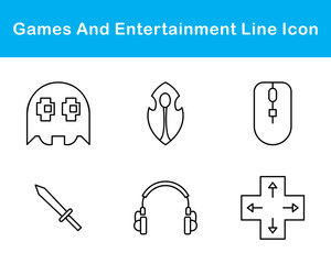 Games And Entertainment Vector Icon Set