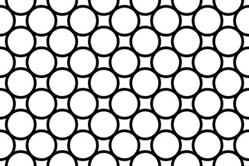 Seamless Geometric Circles Pattern. Black and White Texture.