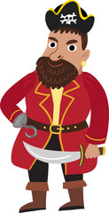 Pirate on a white background. Vector illustration - 579688564