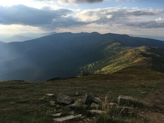 landscape with clouds mountain Carpathians