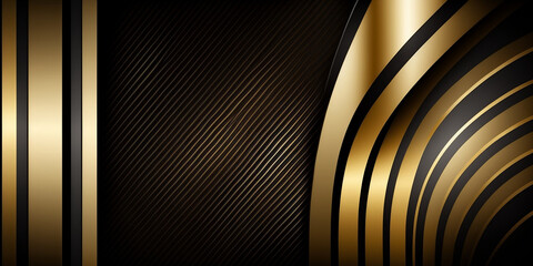 Elegant Black and Gold Striped Background for Product Photography