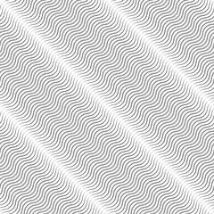 Vector seamless models. Composition of regularly repeated waves from dots, circles. Monochrome, simple.