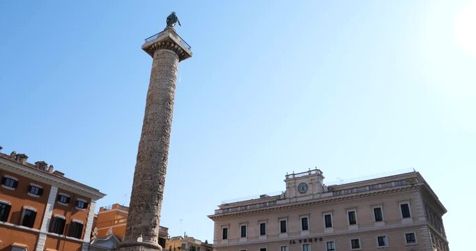 Colonna di Marco Aurelio (Column of Marcus Aurelius) Rome, Italy.
