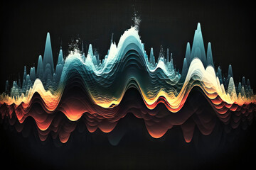 Capturing the Essence of Sound: A Mesmerizing Illustration of Sound Waves in Motion, Unveiling the Beauty and Complexity of Acoustics created with Generative AI technology
