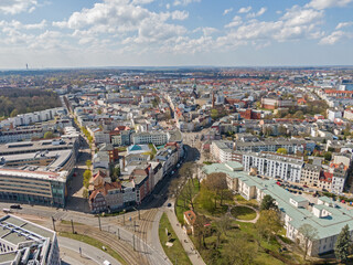 Rostock Hansestadt Großstadt Luftaufnahme von oben Fluss Warnow Ostsee Zentrum Innenstadt aus der Luft