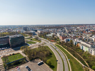 Fototapeta na wymiar Rostock Hansestadt Großstadt Luftaufnahme von oben Fluss Warnow Ostsee aus der Luft