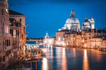 Fototapeta na wymiar Canal Grande at night, Venice, Italy