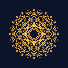 luxury  mandala design background ornamental in gold color