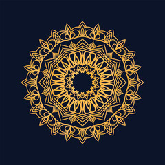 luxury  mandala design background ornamental in gold color