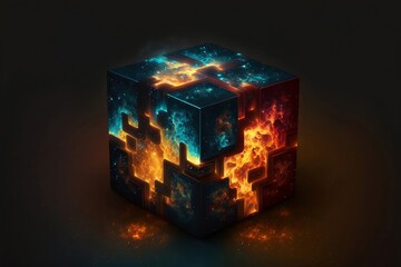 Cube Abstract Art Design Illustration Fantasy Surreal Generative AI