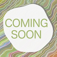 Coming Soon Colorful Waves Lines Blob Text
