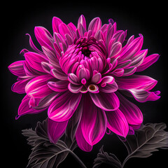 Spring fresh viva magenta flower, close up. Romantic floral natural concept. Illustration, Generative AI.