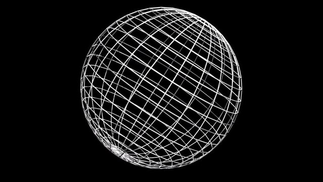 wireframe sphere. Computer generated 3d render
