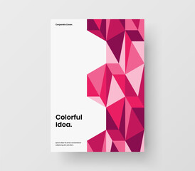 Premium geometric hexagons company identity concept. Unique magazine cover vector design template.