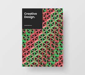 Fresh mosaic pattern flyer template. Trendy book cover vector design concept.