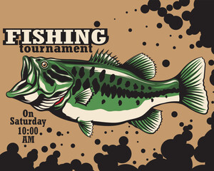 fishing tournament poster design vector illustration