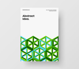 Colorful company identity A4 vector design concept. Modern mosaic hexagons placard illustration.