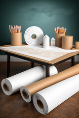 roll of paper on the table