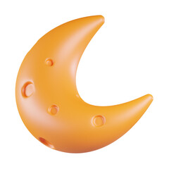 Crescent Moon 3D Icon