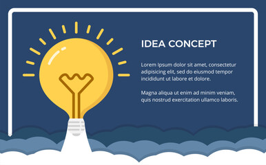 Idea concept with lightbulb as a rocket, start-up concept