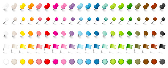 Set 5 Verschiedene Pins, Nadeln, Flaggen & Magnete 20 Farben - 579697794