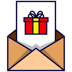 Party Invitation Letter Color Icon