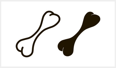 Doodle silhouette dog bone icon. Hand drawn art. Vector stock illustration. EPS 10