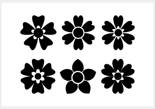 Stencil flower icon isolated Cartoon clipart Vector stock illustration EPS 10