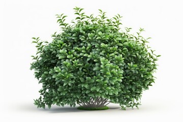 a green bush isolated on white background generative ai illustration