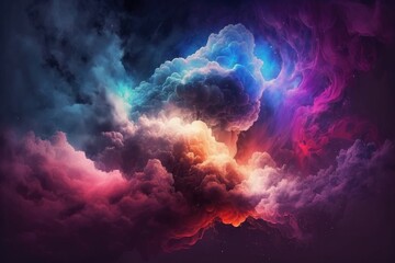 Obraz na płótnie Canvas Psychic Waves glowing clouds generative ai illustration