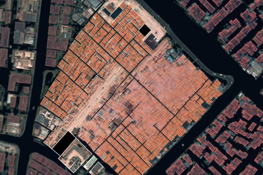 aerial satellite generic image. This is a Royalty-free fictitious generative AI artwork that doesn't exist in real life.
