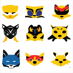 Set of beautiful and cute cartoons design vector file