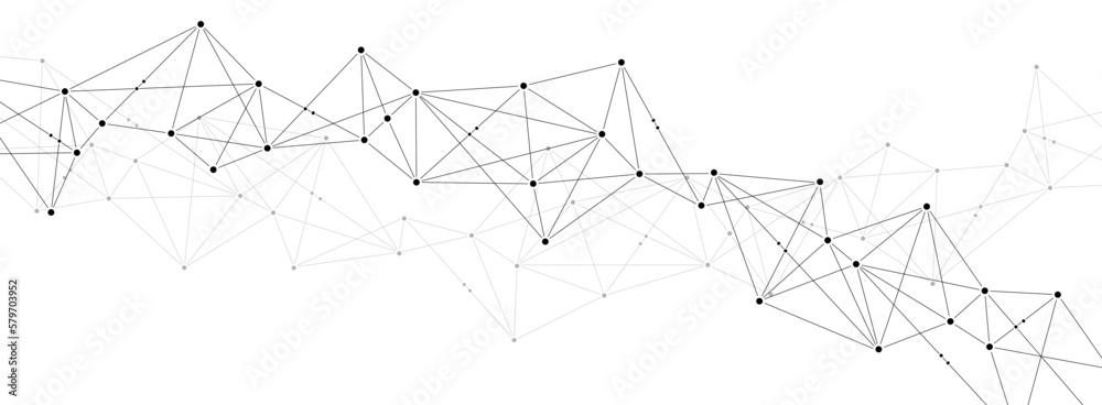 Poster Abstract network polygonal technology connect lines and dots background template.