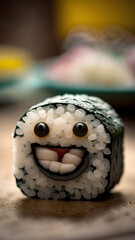 Naklejka premium Tasty food sushi pasta pizza Italia Javanese fun funny comedy comic smile