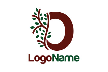 Letter O alphabet and growing leaves concept. Very suitable for symbol, logo, company name, brand name, personal name, icon, identity, business, marketing and many more.