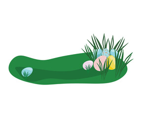 green grass and eggs