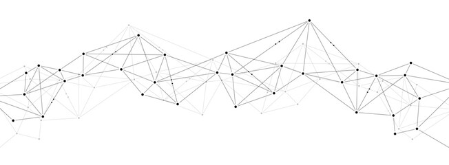 Digital data network polygonal technology connect lines and dots background template.