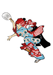 浮世絵　踊る女性　その8