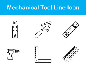 Fototapeta premium Mechanical Tool Vector Icon Set