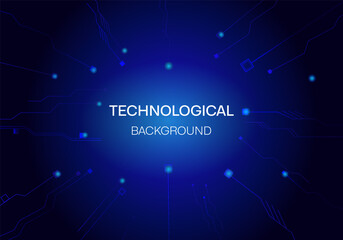 Concept of quantum computer technology, internet, technological science background