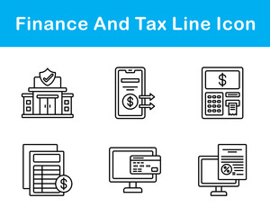 Finance And Tax Vector Icon Set