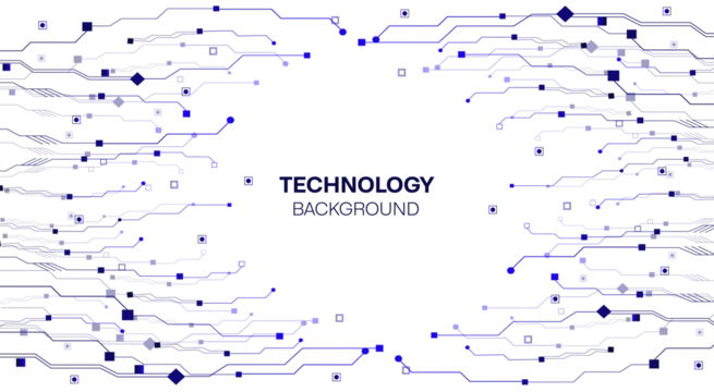 Concept of quantum computer technology, internet, technological science background