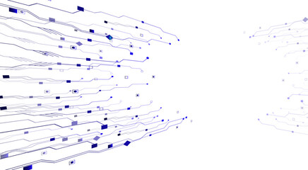 Concept of quantum computer technology, internet, technological science background