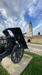 Fototapeta premium cannon on the hill