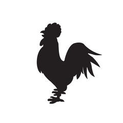 rooster silhouette isolated on white