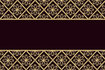 pearl bead pattern on burgundy background with copy space