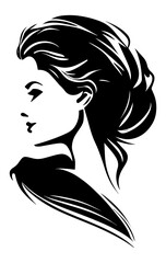 beautiful woman illustration in the isolated background, beautiful woman hair illustration, beautiful woman logo illustration, beauty spa logo, beauty spa sticker